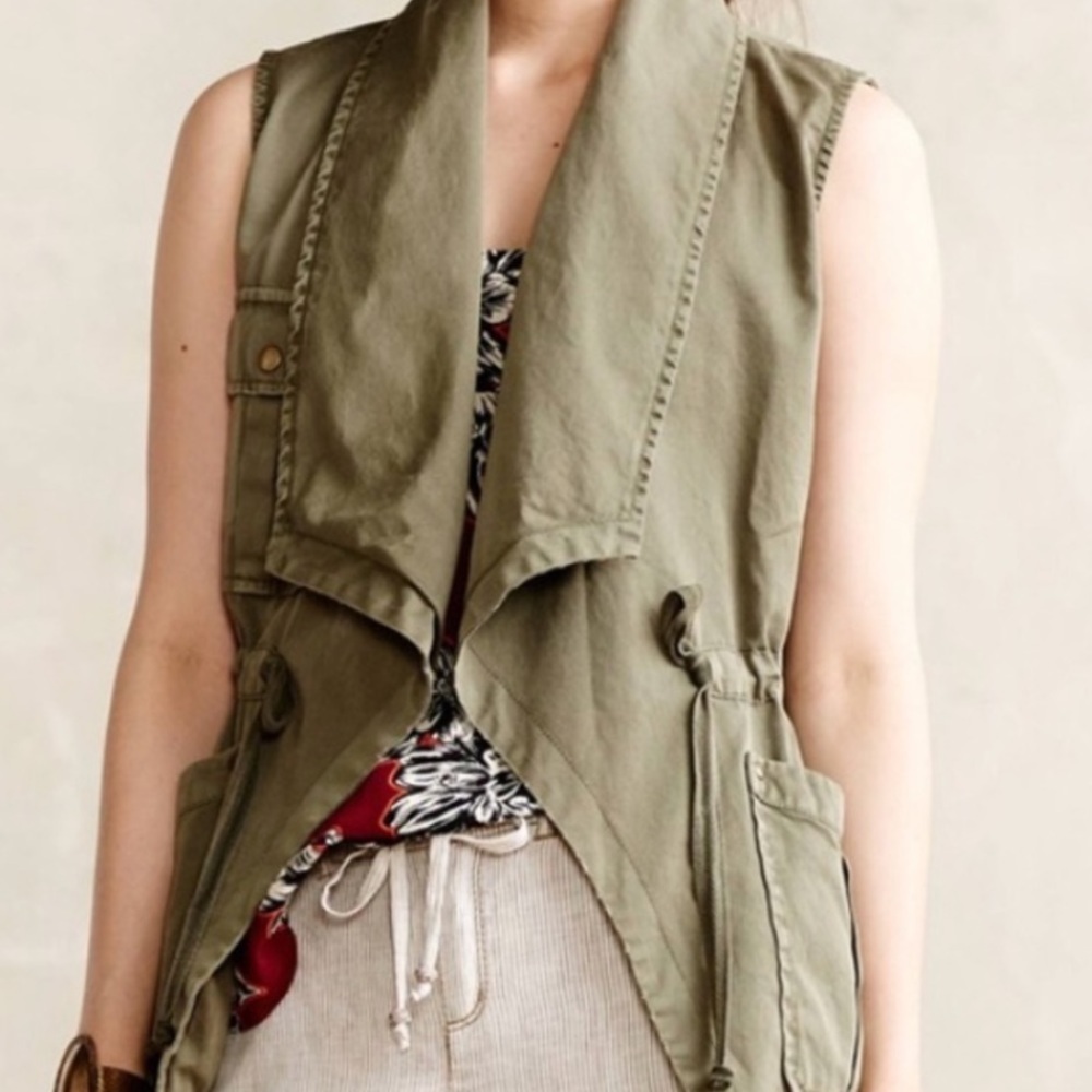 Sanctuary Tie Cargo Vest in Green